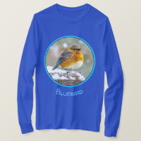 Pájaro azul oriental en nieve - Fotografía origina