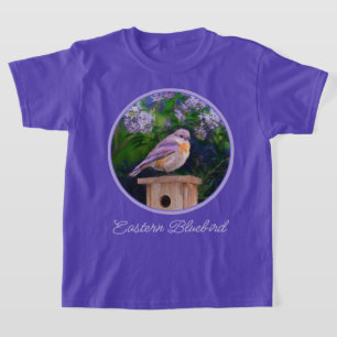 Camiseta Pájaro azul oriental en nieve - Fotografía origina