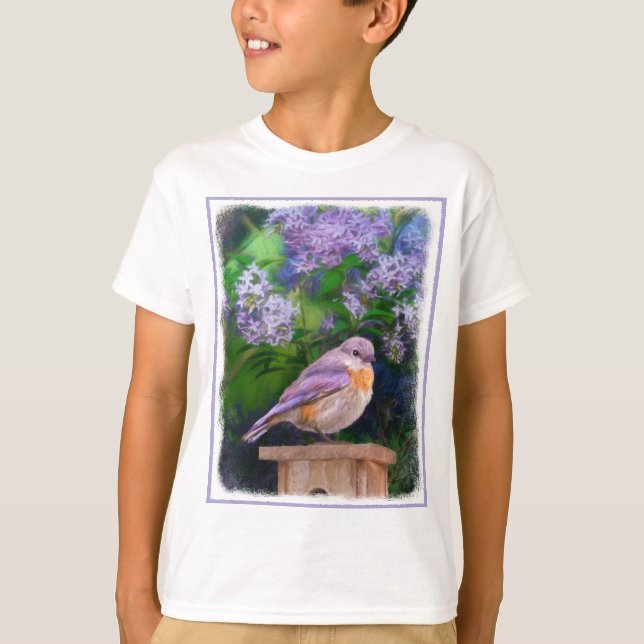 Camiseta Pájaro azul oriental en nieve - Fotografía origina (Anverso)