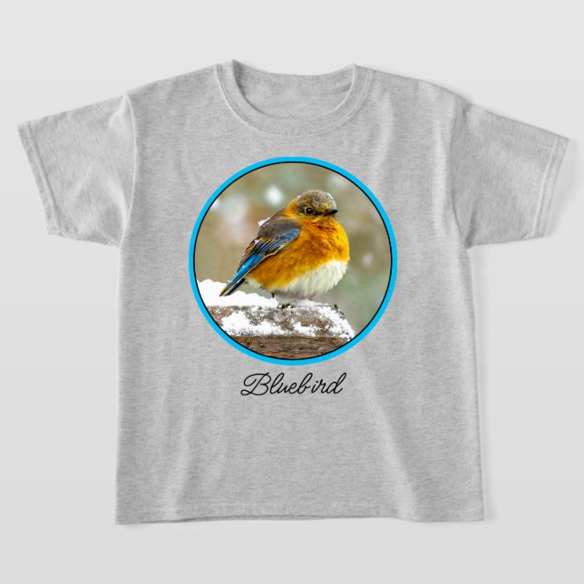 Camiseta Pájaro azul oriental en nieve - Fotografía origina (Distribución)