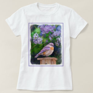 Camiseta Pájaro azul oriental en nieve - Fotografía origina