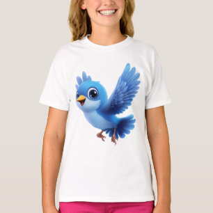 Camiseta Pájaro Azul Volador – Personaje de Dibujos Animado
