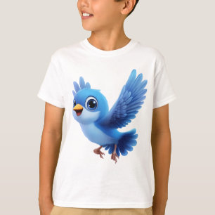 Camiseta Pájaro Azul Volador – Personaje de Dibujos Animado