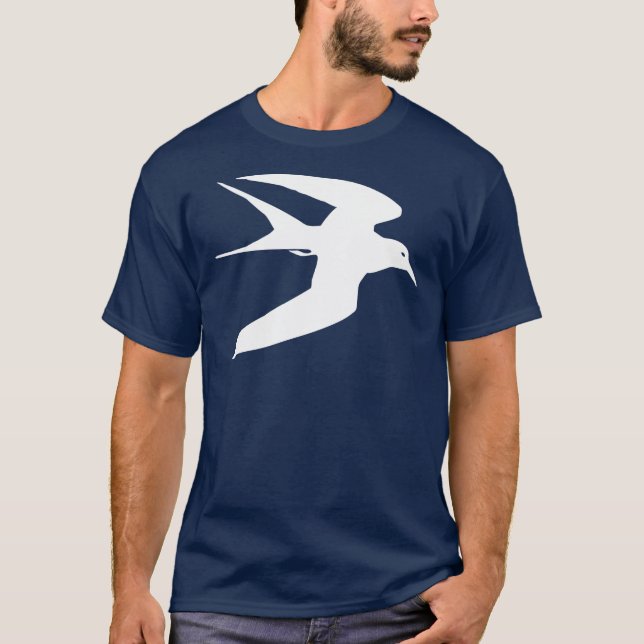 Camiseta Pájaro blanco de la golondrina de mar en vuelo (Anverso)