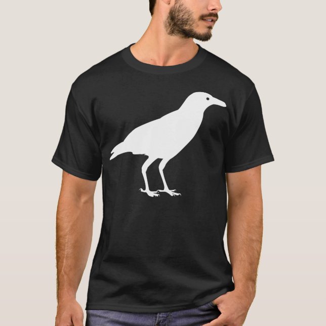 Camiseta Pájaro blanco del cuervo (Anverso)