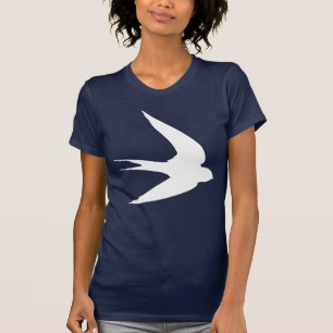 Camiseta Pájaro blanco del trago en vuelo