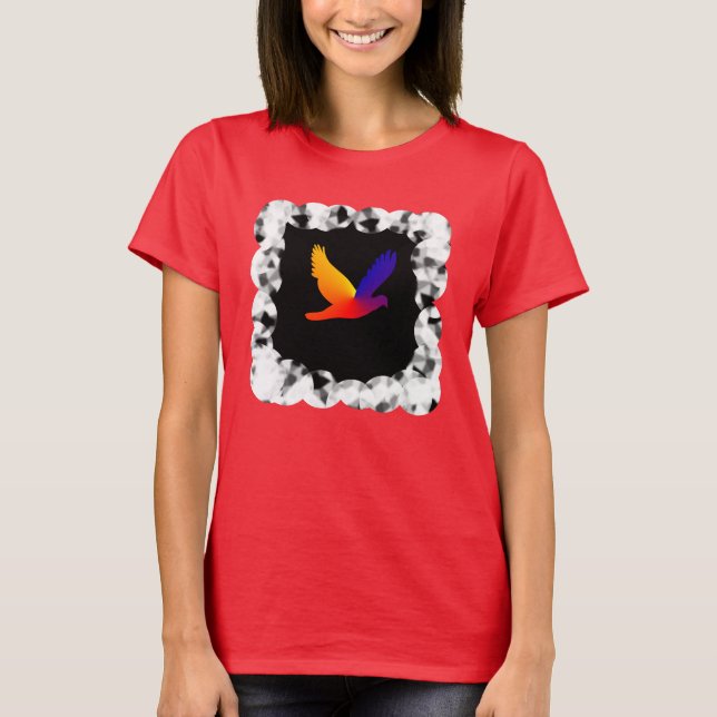 Camiseta Pájaro brillante de color de vuelo (Anverso)