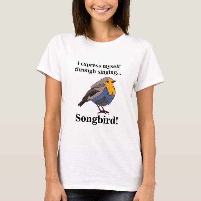 Camiseta Pájaro Cantor Petirrojo (Anverso)