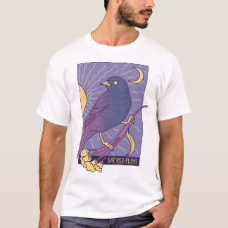 Camiseta Pájaro caprichoso sagrado con luna creciente
