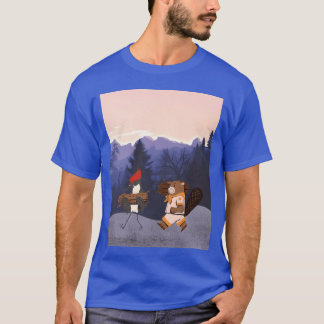 Camiseta Pájaro carpintero y castor Campistas de animales d