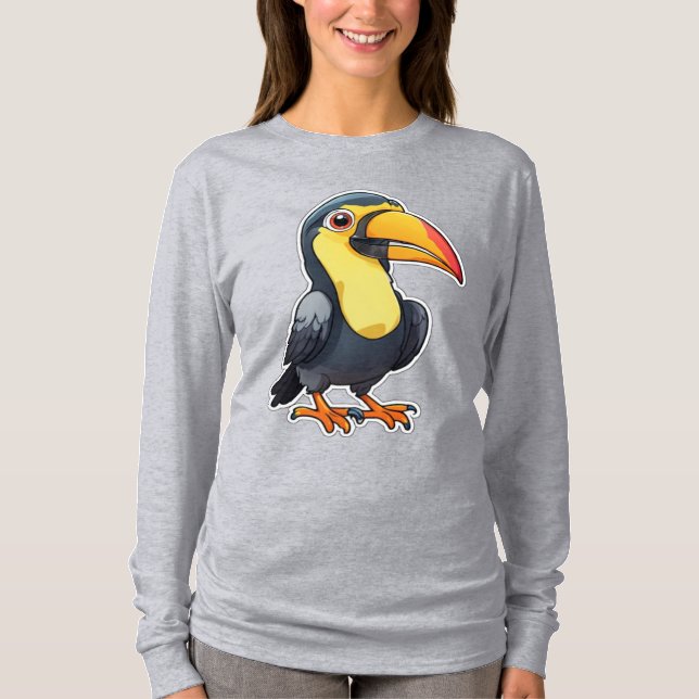 Camiseta Pájaro Chibi Tropical (Anverso)
