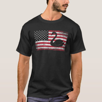 Camiseta Pájaro cisne 4 de julio Bandera estadounidense Est