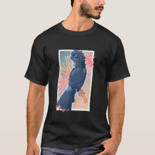 Camiseta Pájaro cocotero de cola roja negra con Plumeri