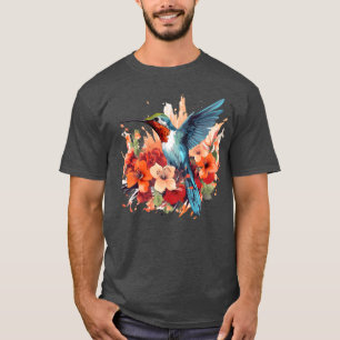 Camiseta Pájaro colibrí colorido para vintag ornitólogo