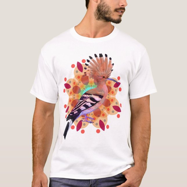 Camiseta Pájaro colorido del Hoopoe (Anverso)