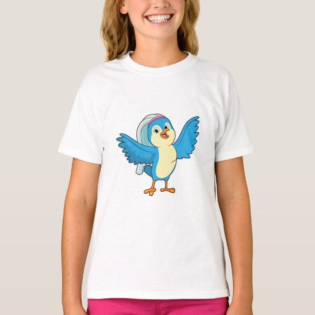 Camiseta Pájaro como Novia con Velo (Anverso)
