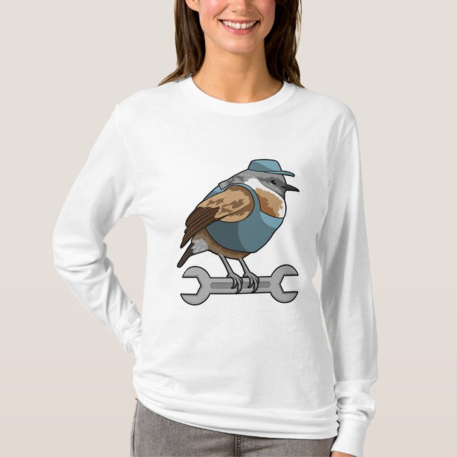 Camiseta Pájaro como timonero con llave (Anverso)