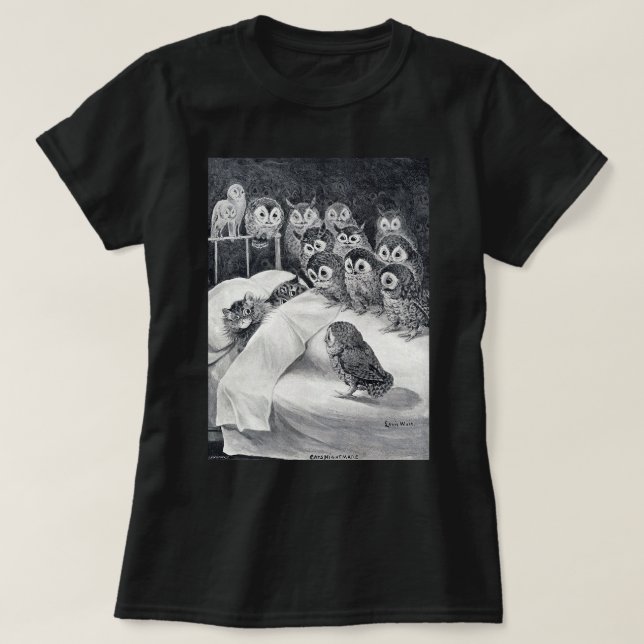 Camiseta Pájaro de búho gato, Louis Wain (Diseño del anverso)