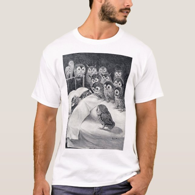 Camiseta Pájaro de búho gatos, Louis Wain (Anverso)