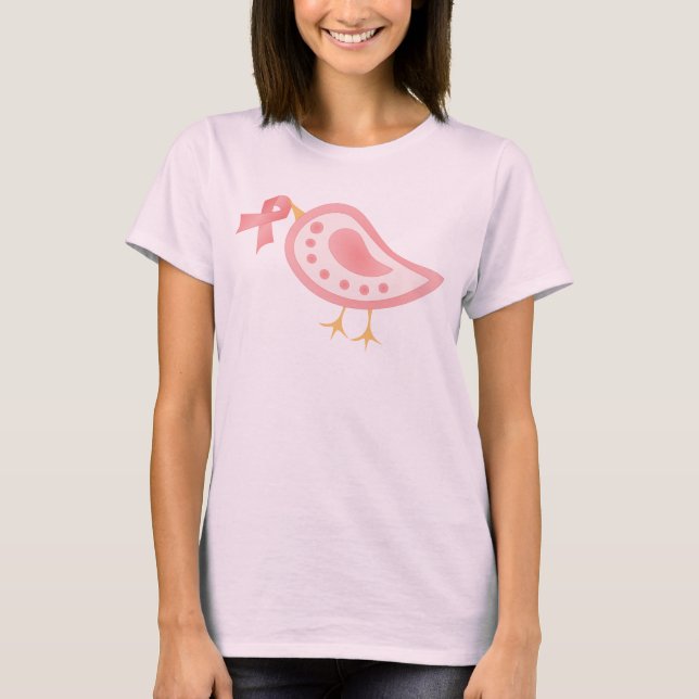 Camiseta Pájaro de cinta rosa (Anverso)