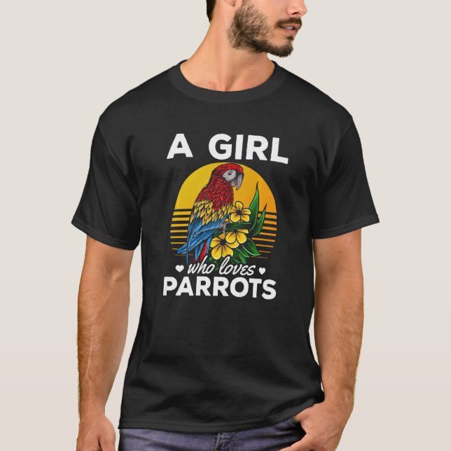 Camiseta Pájaro De Cockatiel Parrot En Un Chica Que Ama Los (Anverso)