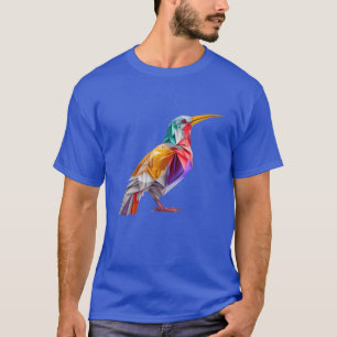 Camiseta Pájaro de color originami luz artesanal para gi
