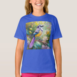 Camiseta Pájaro de fantasía arrendajo azul violáceo