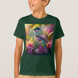 Camiseta Pájaro de Fantasía Ave Araña Alucinada Creste Azul