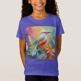 Camiseta Pájaro de Fantasía de Pechuga Roja con Billar Rosa