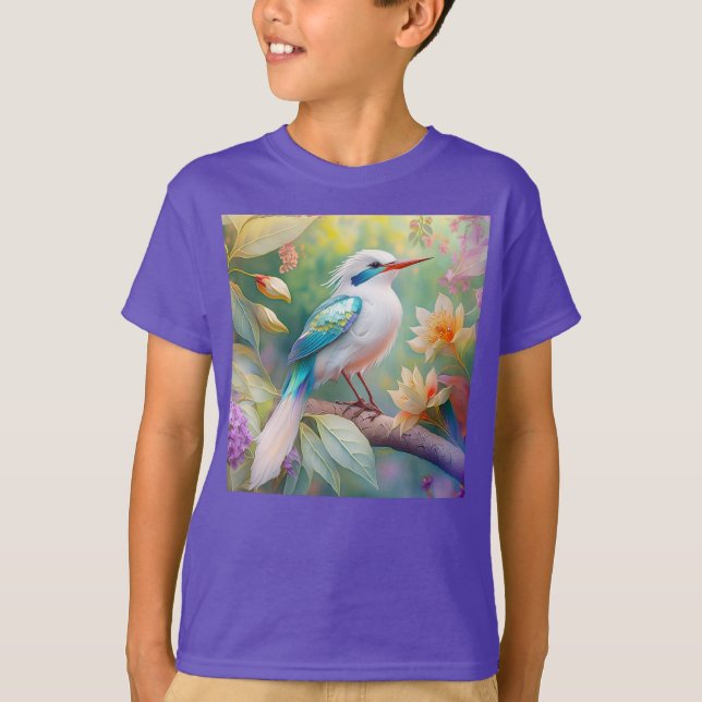 Camiseta Pájaro de fantasía del ala Verde azulada irlandesa (Anverso)