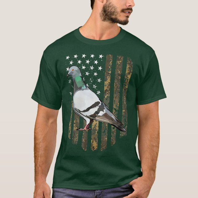 Camiseta Pájaro De La Bandera Americana Camo 4 De Julio (Anverso)