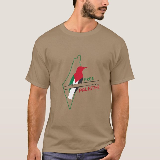 Camiseta Pájaro de la bandera palestina (Anverso)