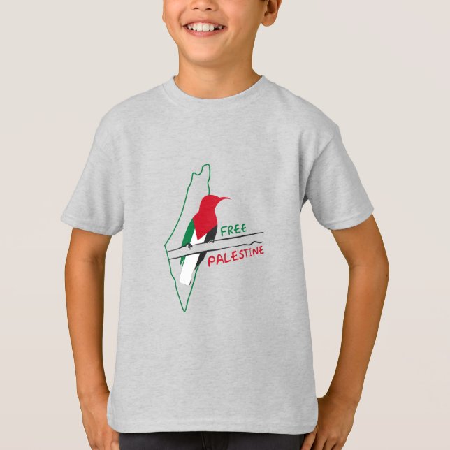 Camiseta Pájaro de la bandera palestina (Anverso)