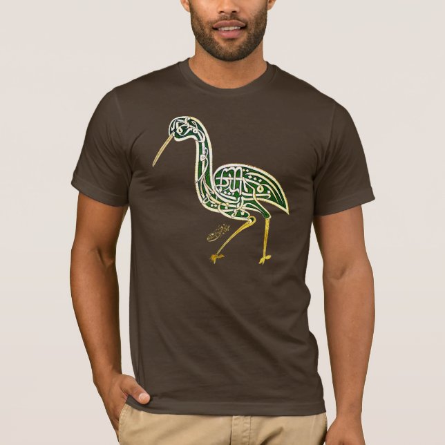 Camiseta Pájaro de la caligrafía (cigüeña) (Anverso)