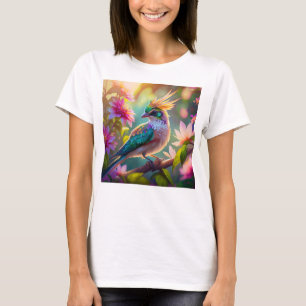 Camiseta Pájaro de la Fantasía de la Finca Verde de la Cres