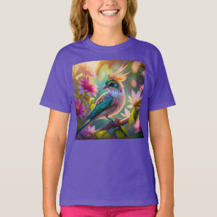Camiseta Pájaro de la Fantasía de la Finca Verde de la Cres