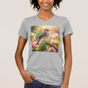 Camiseta Pájaro de la Fantasía de Warbler con cabeza roja