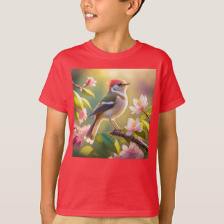 Camiseta Pájaro de la Fantasía de Warbler con cabeza roja