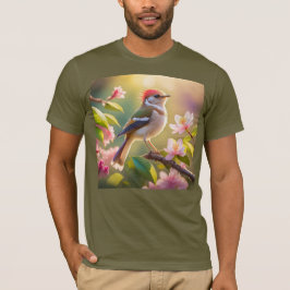 Camiseta Pájaro de la Fantasía de Warbler con cabeza roja