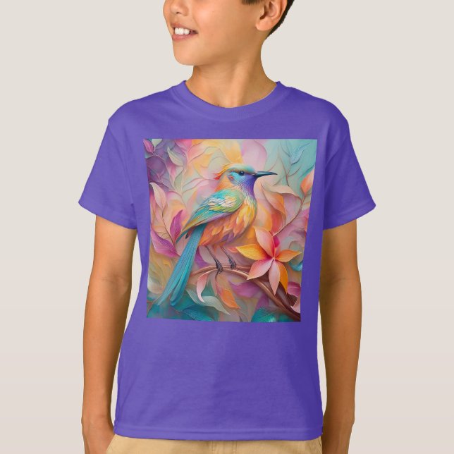 Camiseta Pájaro de la Fantasía del Songbird Throet Violet (Anverso)