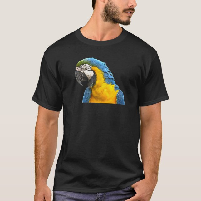 Camiseta Pájaro De Loro Azul Y Amarillo De Macao (Anverso)