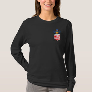 Camiseta Pájaro De Pájaro Azul En Bolsillo Con Gafas De Sol