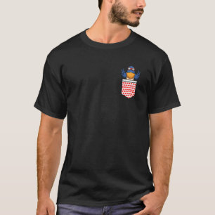 Camiseta Pájaro De Pájaro Azul En Bolsillo Con Gafas De Sol