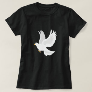 Camiseta Pájaro de paloma blanco en gris