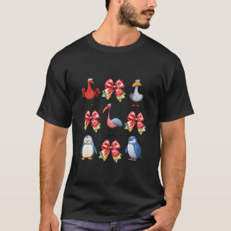 Camiseta Pájaro de pavo y flamingo con coquete