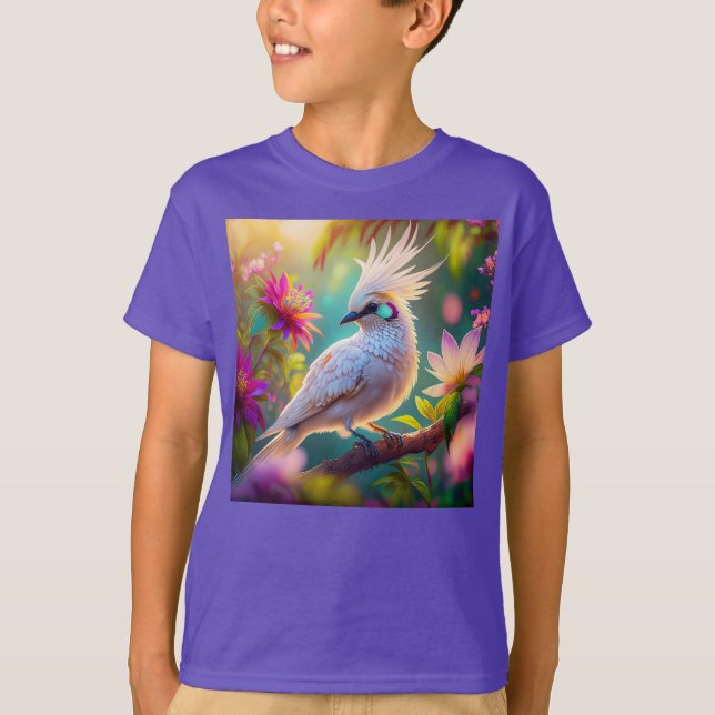 Camiseta Pájaro de pluma Rubor reposado juvenil palpitando (Anverso)