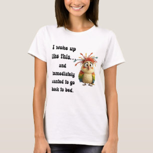 Camiseta Pájaro de Plumas Alborotadas – Ave de Dibujos Anim