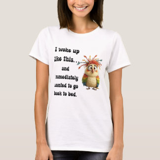 Camiseta Pájaro de Plumas Alborotadas – Ave de Dibujos Anim