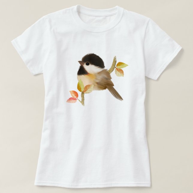 Camiseta Pájaro de pollo con cubierta negra (Diseño del anverso)