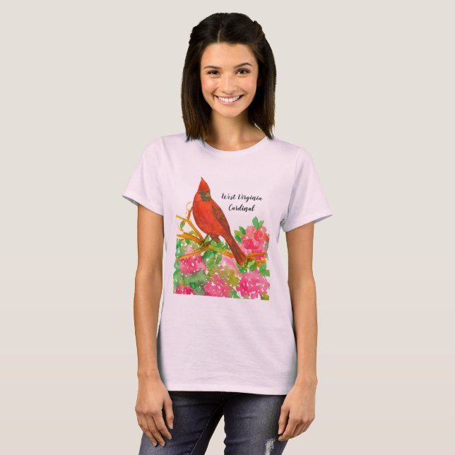 Camiseta Pájaro del Cardenal de Virginia Occidental Waterco (Anverso completo)